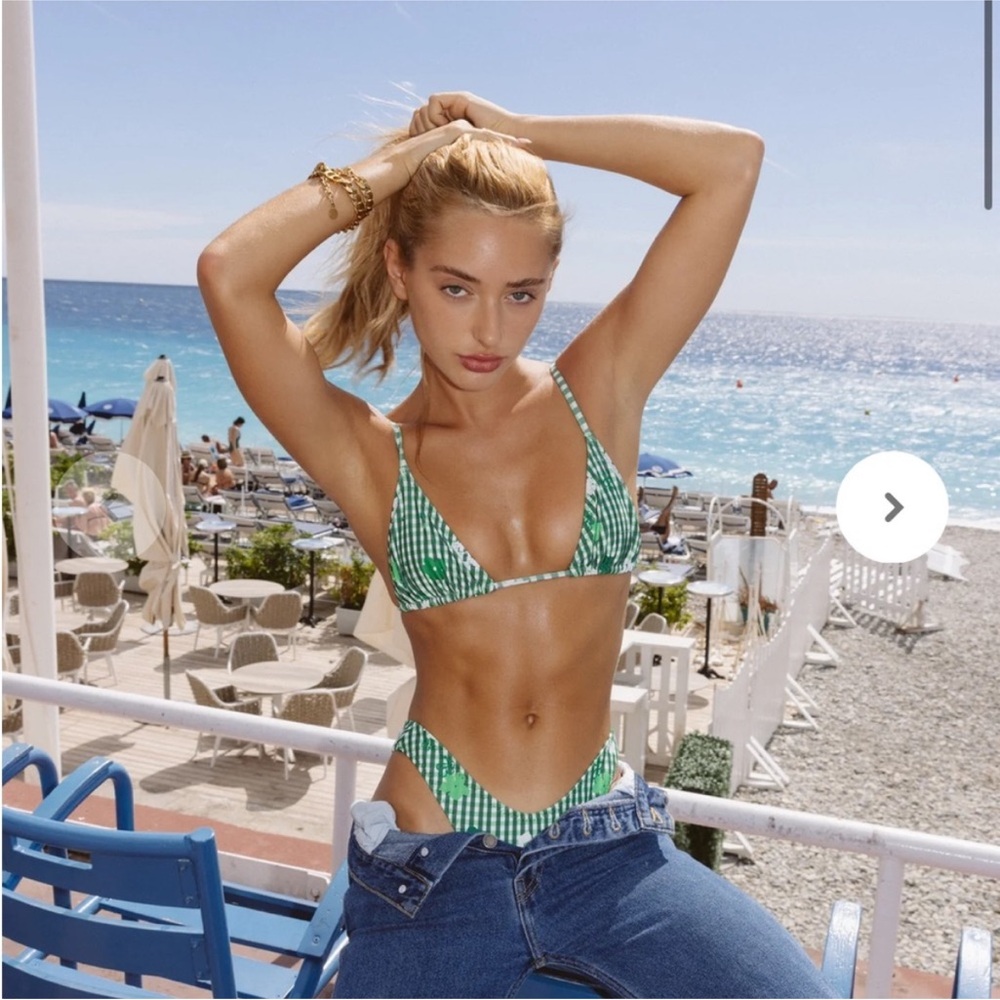 Amelie Teje x Loleia Swim String Bikini Femme in Vert Small Top Medium Bottom - Picture 6 of 16